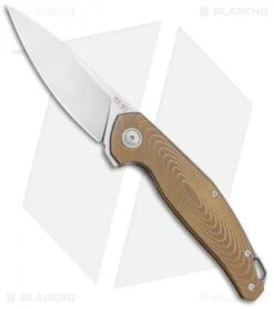 MKM Anso Goccia Liner Lock Flipper Knife Bronze Titanium (3.25" Satin)