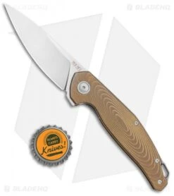 MKM Anso Goccia Liner Lock Flipper Knife Bronze Titanium (3.25" Satin) -Blade Vault MKM Anso Goccia LL Bronze Ti Satin BHQ 124931 jr bottlecap