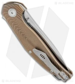 MKM Anso Goccia Liner Lock Flipper Knife Bronze Titanium (3.25" Satin) -Blade Vault MKM Anso Goccia LL Bronze Ti Satin BHQ 124931 jr side