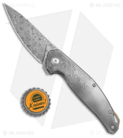 MKM Anso Goccia Liner Lock Flipper Knife Titanium (3.25" Damascus) -Blade Vault MKM Anso Goccia LL Flipper Ti Damascus BHQ 146934 jr bottlecap