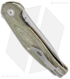 MKM Anso Goccia Liner Lock Flipper Knife Green Micarta (3.25" Satin) 6 MKM Anso Goccia Liner Lock Flipper Knife Green Micarta (3.25" Satin) -Blade Vault MKM Anso Goccia LL Green Micarta Satin BHQ 124934 jr side