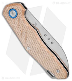 MKM Anso Root Slip Joint Knife Natural Micarta (2.8" Satin) RT-NC -Blade Vault MKM Anso Root SJ Natural Micarta Satin BHQ 179575 jr side