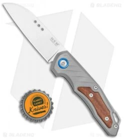 MKM Anso Root Slip Joint Knife Titanium/Santos Wood (2.8" Satin) RT-ST -Blade Vault MKM Anso Root SJ Sandblasted Ti Santos Wood Satin BHQ 111445 jr bottlecap
