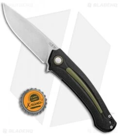MKM Burnley Arvenis Liner Lock Flipper Knife Black G-10/Green Al (3.35" Satin) -Blade Vault MKM Burnley Arvenis LL Black G 10 Green Aluminum Satin MK FX01 MG GR BHQ 87975 jr bottlecap