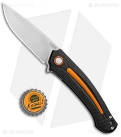 MKM Burnley Arvenis Liner Lock Flipper Knife Black G-10/Orange Al (3.35" Satin) -Blade Vault MKM Burnley Arvenis LL Black G 10 Orange Aluminum Satin MK FX01 MG OR BHQ 87974 jr bottlecap