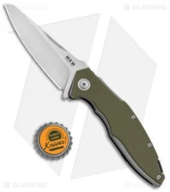 MKM Burnley Raut Liner Lock Flipper Knife Green G-10 (3.35" Satin) -Blade Vault MKM Burnley Raut LL Flipper Green G 10 Satin MK VP01 GB GR BHQ 87993 jr bottlecap