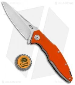 MKM Burnley Raut Liner Lock Flipper Knife Orange G-10 (3.35" Satin) -Blade Vault MKM Burnley Raut LL Flipper Orange G 10 Satin MK VP01 GB OR BHQ 87994 jr bottlecap