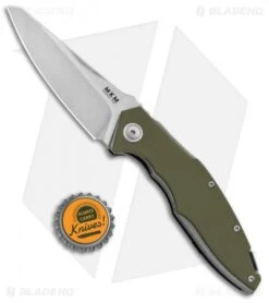 MKM Burnley Raut Liner Lock Front Flipper Knife Green G-10 (3.35" Satin) -Blade Vault MKM Burnley Raut LL Front Flipper Green G 10 Satin MK VP01 GF GR BHQ 87997 jr bottlecap