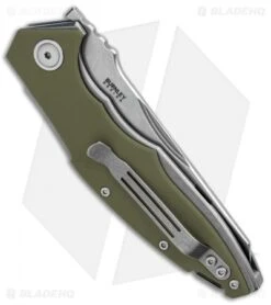 MKM Burnley Raut Liner Lock Front Flipper Knife Green G-10 (3.35" Satin) -Blade Vault MKM Burnley Raut LL Front Flipper Green G 10 Satin MK VP01 GF GR BHQ 87997 jr side