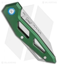 MKM Edge Slip Joint Knife Green Aluminum (2.9" Satin) -Blade Vault MKM Edge Slip Joint Knife Green Aluminum 2.87 Satin BHQ 121263 LS Side