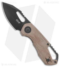 MKM Exclusive Isonzo Clip Point Liner Lock Knife Natural Micarta (2.25" Black)