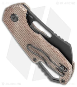 MKM Exclusive Isonzo Cleaver Liner Lock Knife Natural Micarta (2.25" Black) -Blade Vault MKM Exclusive Isonzo Cleaver LL Natural Micarta Black BHQ 161593 jr side