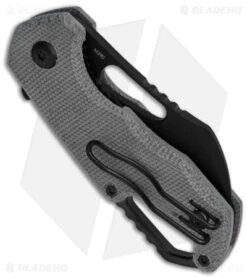 MKM Isonzo Hawkbill Liner Lock Knife Black Micarta (2.3" Black) -Blade Vault MKM Exclusive Isonzo Hawkbill LLK Black Micarta 2in Black BHQ 175455 td side