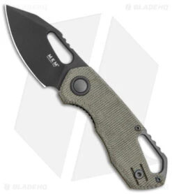 MKM Exclusive Isonzo Clip Point Liner Lock Knife Green Micarta (2.25" Black)