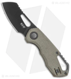 MKM Exclusive Isonzo Cleaver Liner Lock Knife Green Micarta (2.25" Black)
