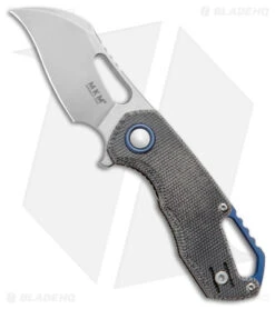 MKM Isonzo Hawkbill Liner Lock Knife Black Micarta (2.3" Stonewash)