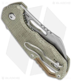 MKM Exclusive Isonzo Hawkbill Liner Lock Knife Green Micarta (2.3" Stonewash) -Blade Vault MKM Isonzo Hawksbill LL Green Micarta SW BHQ 147149 jr side