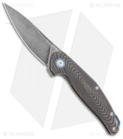 MKM Anso Goccia Liner Lock Flipper Knife Dark Stonewashed Titanium (3.25" Satin)