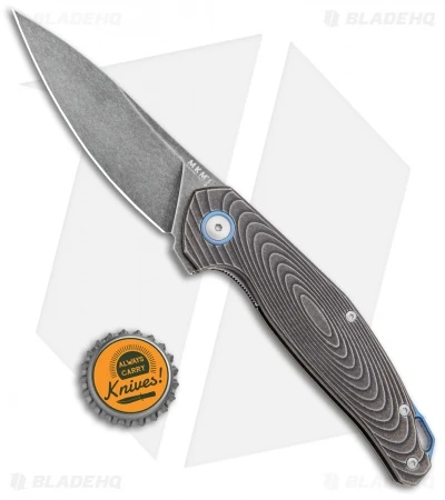 MKM Anso Goccia Liner Lock Flipper Knife Dark Stonewashed Titanium (3.25" Satin) 4 MKM Anso Goccia Liner Lock Flipper Knife Dark Stonewashed Titanium (3.25" Satin) - Image 4