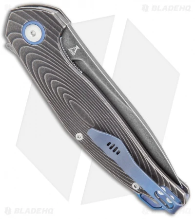 MKM Anso Goccia Liner Lock Flipper Knife Dark Stonewashed Titanium (3.25" Satin) 3 MKM Anso Goccia Liner Lock Flipper Knife Dark Stonewashed Titanium (3.25" Satin) - Image 3