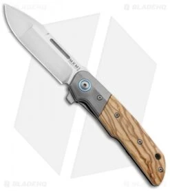 MKM Terzuola Clap Liner Lock Knife Olive Wood/Ti Bolster (3" Satin) LS01-OT