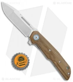 MKM Terzuola Clap Liner Lock Knife Green Canvas Micarta (3" Satin) LS01-GC -Blade Vault MKM Terzuola Clap LL Green Canvas Micarta Satin LS01 GC BHQ 111259 jr bottlecap
