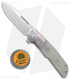 MKM Terzuola Clap Liner Lock Knife Jade G-10 W/ Titanium Bolsters (3" Satin) -Blade Vault MKM Terzuola Clap LL Jade G 10 Ti Bolsters Satin BHQ 175460 jr bottlecap