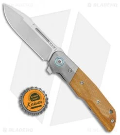 MKM Terzuola Clap Liner Lock Knife Natural Micarta/Ti Bolster (3" Satin) -Blade Vault MKM Terzuola Clap LL Natural Micarta Ti Bolster Satin LS01 NCT BHQ 111264 jr bottlecap