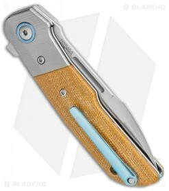 MKM Terzuola Clap Liner Lock Knife Natural Micarta/Ti Bolster (3" Satin) -Blade Vault MKM Terzuola Clap LL Natural Micarta Ti Bolster Satin LS01 NCT BHQ 111264 jr side