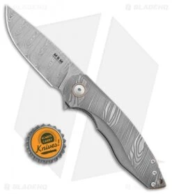 MKM Voxnaes Timavo Liner Lock Knife 3D Sandblast Ti (2.87" Damasteel) -Blade Vault MKM Voxnaes Timavo LL 3D Sandblast Ti Damasteel VP02 D BHQ 100503 jr bottlecap