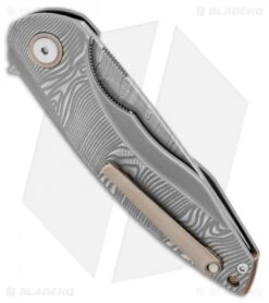MKM Voxnaes Timavo Liner Lock Knife 3D Sandblast Ti (2.87" Damasteel) -Blade Vault MKM Voxnaes Timavo LL 3D Sandblast Ti Damasteel VP02 D BHQ 100503 jr side