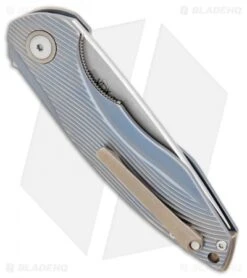 MKM Voxnaes Timavo Liner Lock Knife 3D Blue Ti (2.87" Stonewash) -Blade Vault MKM Voxnaes Timavo LL Blue Ti SW VP02 T3BB BHQ 100500 jr side