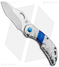 Olamic Cutlery Busker Gusto Knife High Polish Ti/Timascus Stripe (2.5" Satin)