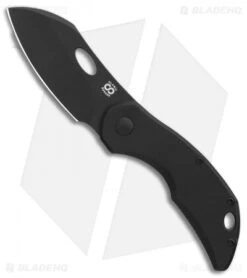 Olamic Cutlery Busker Largo Frame Lock Knife Black Ti/Timascus Clip (2.5" Black)