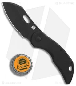 Olamic Cutlery Busker Largo Frame Lock Knife Black Ti/Timascus Clip (2.5" Black) -Blade Vault Olamic Cutlery Busker Largo Black Ti Timascus Clip BHQ 86635 er bottlecap