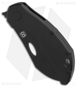 Olamic Cutlery Busker Largo Frame Lock Knife Black Ti/Timascus Clip (2.5" Black) -Blade Vault Olamic Cutlery Busker Largo Black Ti Timascus Clip BHQ 86635 er spine