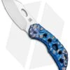Olamic Cutlery Busker Largo Knife Blue Volcanic Ti/Funky Holes (2.5" Satin)