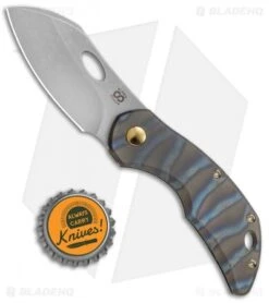 Olamic Cutlery Busker Largo Frame Lock Knife Flame Colored Ti/Brz (2.5" Acid SW) -Blade Vault Olamic Cutlery Busker Largo FL Colored Ti Bronze Acid SW BHQ 80341 jr bottlecap