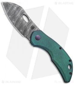 Olamic Cutlery Busker Largo Frame Lock Knife Kinetic Rainforest (2.5" Damasteel)
