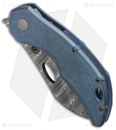 Olamic Cutlery Busker Largo Frame Lock Knife Kinetic Ocean (2.5" Damasteel) 2 Olamic Cutlery Busker Largo Frame Lock Knife Kinetic Ocean (2.5" Damasteel) - Image 2