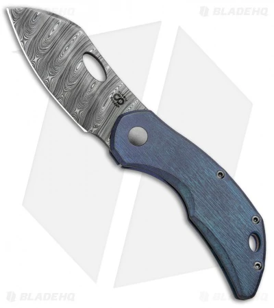 Olamic Cutlery Busker Largo Frame Lock Knife Kinetic Ocean (2.5" Damasteel) 1 Olamic Cutlery Busker Largo Frame Lock Knife Kinetic Ocean (2.5" Damasteel)