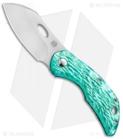 Olamic Cutlery Busker Largo Frame Lock Knife Molten Green Ti (2.5" Satin)