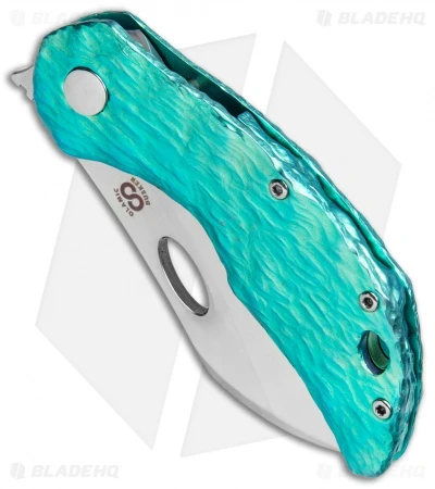 Olamic Cutlery Busker Largo Frame Lock Knife Molten Green Ti (2.5" Satin) 2 Olamic Cutlery Busker Largo Frame Lock Knife Molten Green Ti (2.5" Satin) - Image 2
