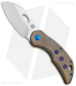 Olamic Cutlery Busker Largo Frame Lock Knife Orange Peel/Timascus (2.5" Satin)