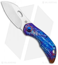 Olamic Cutlery Busker Largo Frame Lock Knife Purple Entropic (2.5" Satin)