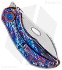 Olamic Cutlery Busker Largo Frame Lock Knife Purple Entropic (2.5" Satin) -Blade Vault Olamic Cutlery Busker Largo FL Purple Enthropic Satin BHQ 115943 jr side