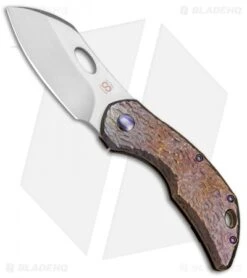 Olamic Cutlery Busker Largo Frame Lock Knife Purple Molten Ti (2.5" Satin)
