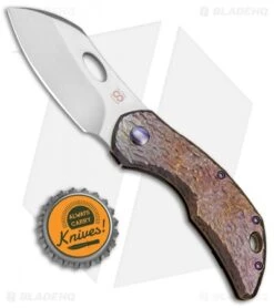 Olamic Cutlery Busker Largo Frame Lock Knife Purple Molten Ti (2.5" Satin) -Blade Vault Olamic Cutlery Busker Largo FL Purple Molten Ti Satin BHQ 78921 jr bottlecap 2