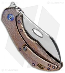 Olamic Cutlery Busker Largo Frame Lock Knife Purple Molten Ti (2.5" Satin) -Blade Vault Olamic Cutlery Busker Largo FL Purple Molten Ti Satin BHQ 78921 jr side 2