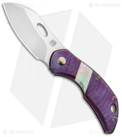 Olamic Cutlery Busker Largo Knife Jeweled Purple Ti/MOP (2.5" Satin)